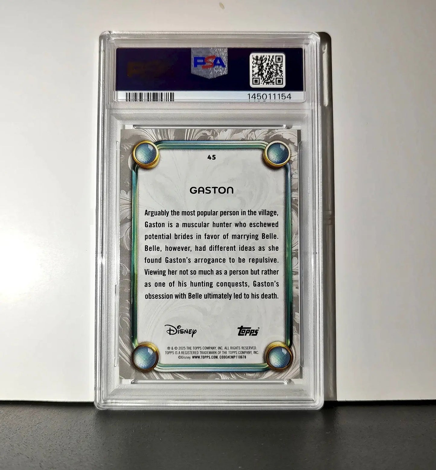 Gaston 2025 Topps Disney #45 Winter Variant Card Beauty and the Beast PSA 8 - Non-Sports Card Single