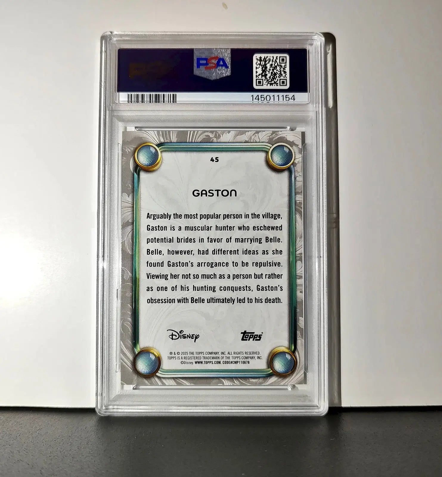 Gaston 2025 Topps Disney #45 Winter Variant Card Beauty and the Beast PSA 8 - Non-Sports Card Single