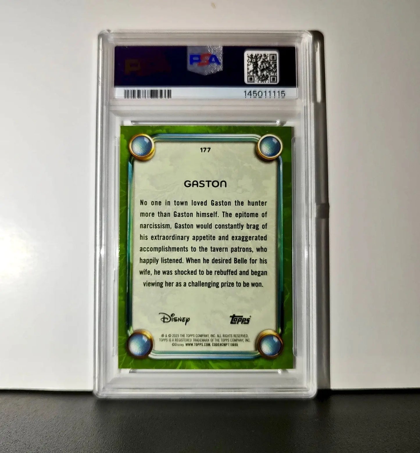 Gaston 2025 Topps Disney Wonder #177 Card Beauty and the Beast PSA 9 MT - Non-Sports Card Single