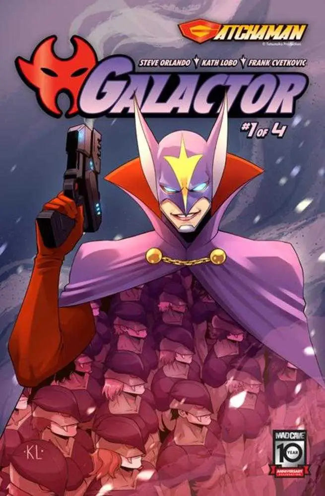 Comic book cover of Gatchaman Galactor #1 featuring a masked superhero in vibrant attire