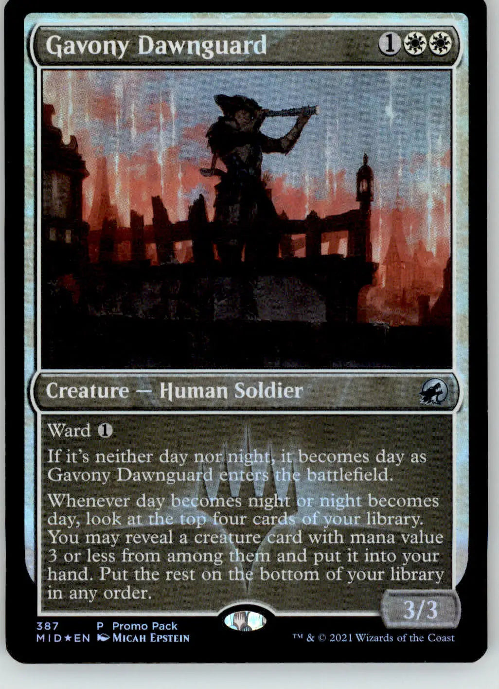 Gavony Dawnguard - Promo Pack: Innistrad: Midnight Hunt - 387 - Foil LP Magic