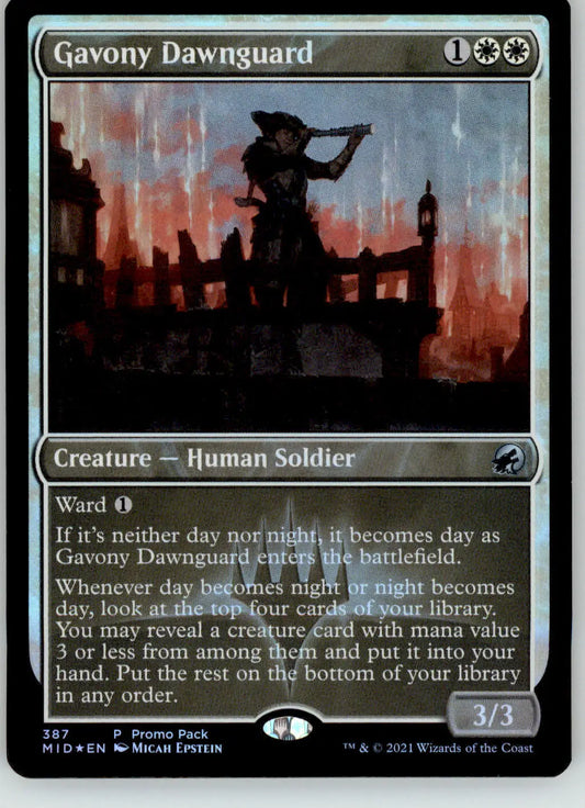 Gavony Dawnguard - Promo Pack: Innistrad: Midnight Hunt - 387 - Foil LP Magic - Magic Card Single
