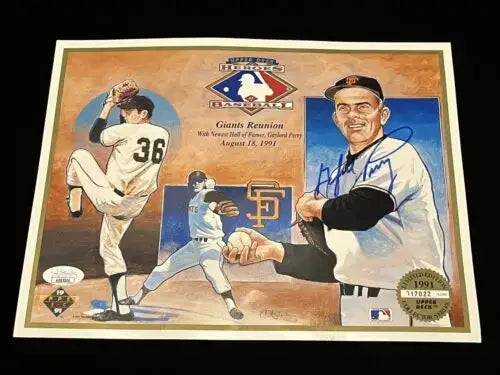 Gaylord Perry Vintage 1991 Upper Deck Heroes of Baseball Print #/42000 AUTO JSA - Baseball Card Single