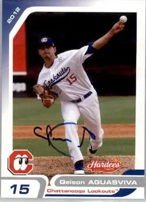 Geison Aguasviva - 2012 Grandstand Chattanooga Lookouts - #NNO - AUTO Baseball - Baseball Card Single