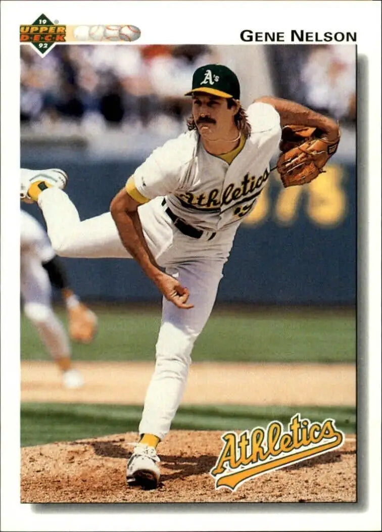 Gene Nelson 1992 Upper Deck MLB #508 Baseball Card Oakland Athletics