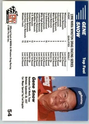Gene Snow’s Car - 1991 Pro Set NHRA - #54 - Racing - Racing Card Single