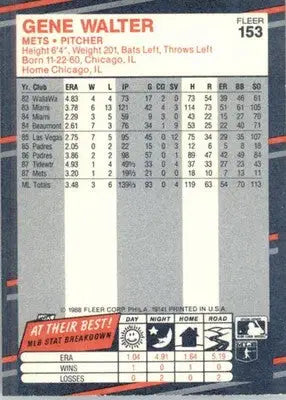 Gene Walter - 1988 Fleer - #153 - Baseball - Baseball Card Single