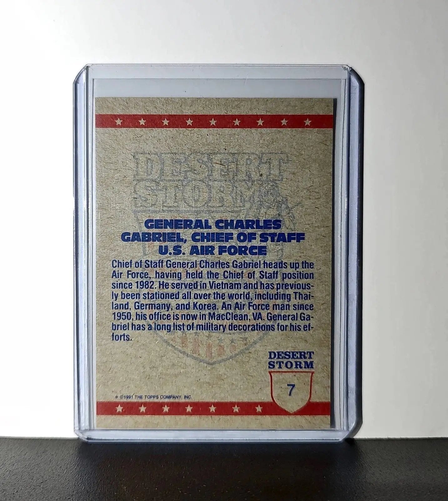 General Charles A. Horner 1991 Topps Desert Storm #7 Card - Non-Sports Card Single
