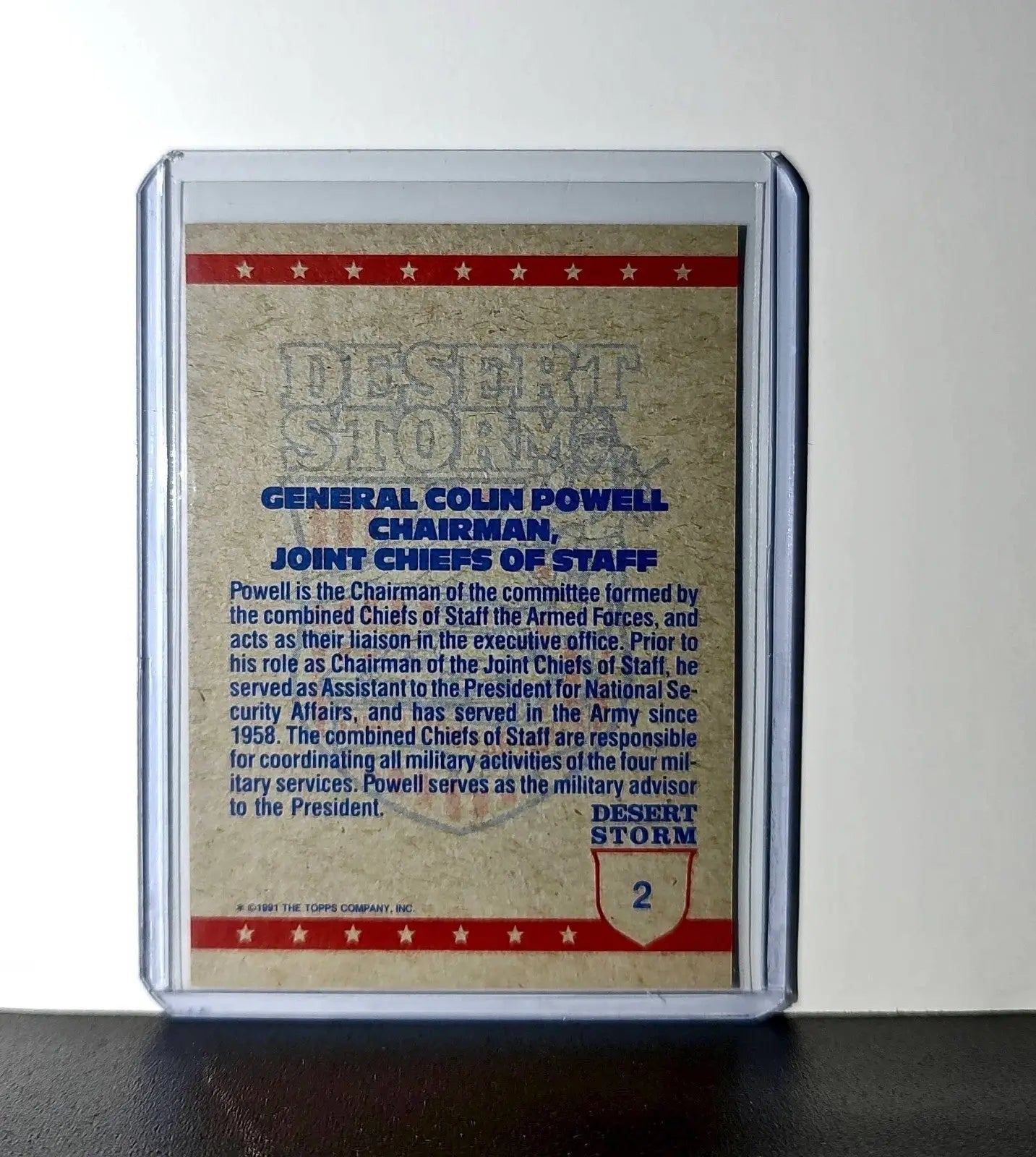 General Colin Powell 1991 Topps Desert Storm #2 Card