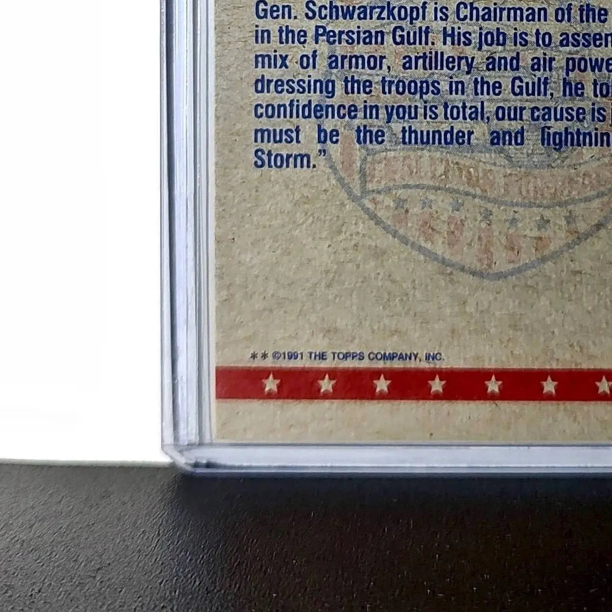 General H. Norman Schwarzkopf 1991 Topps Desert Storm #4 Card - Other