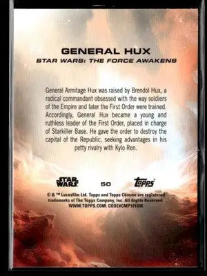 🌟 General Hux, 2025 Topps Chrome Star Wars #50 🌟