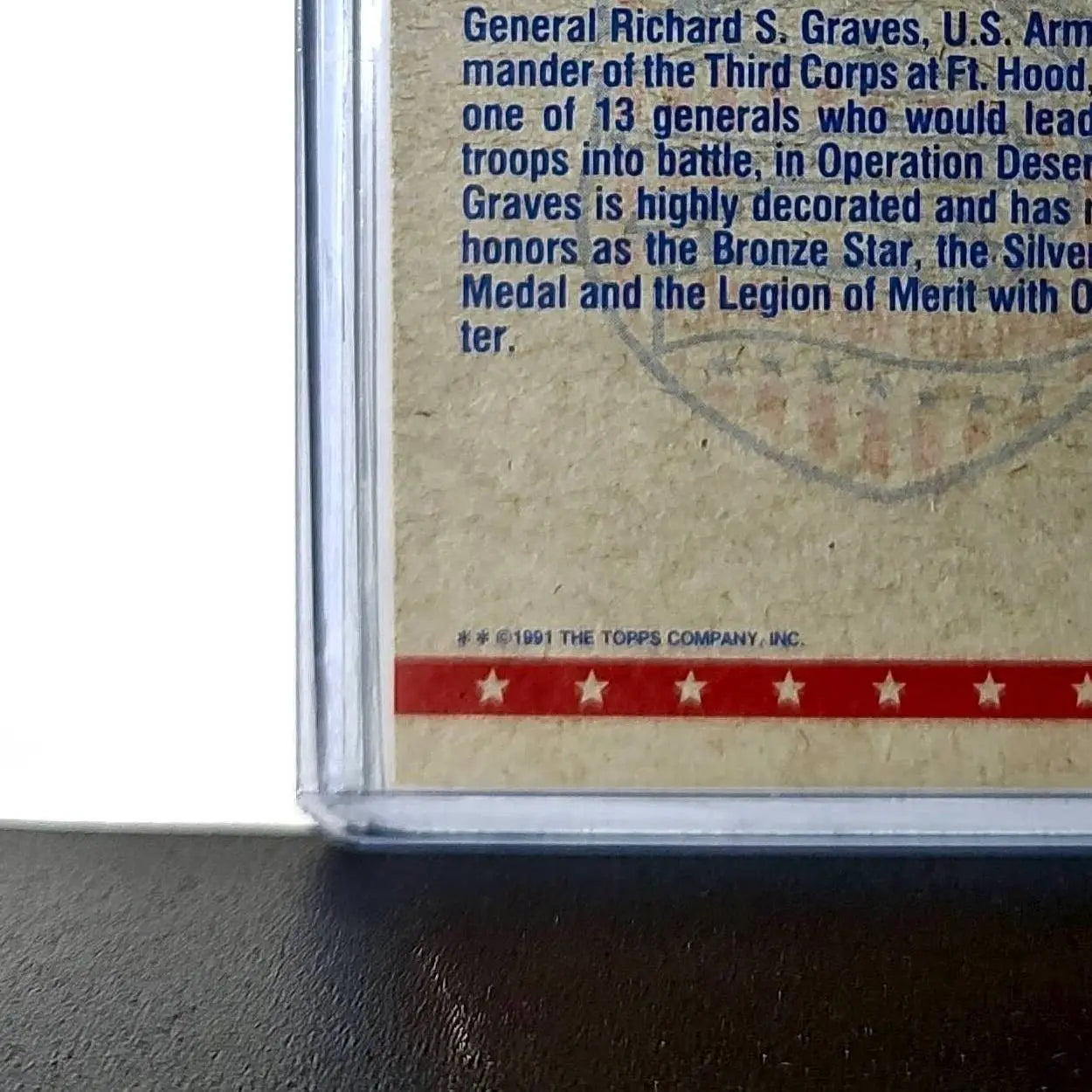 General Richard G. Graves 1991 Topps Desert Storm #5 Card - Non-Sports Card Single