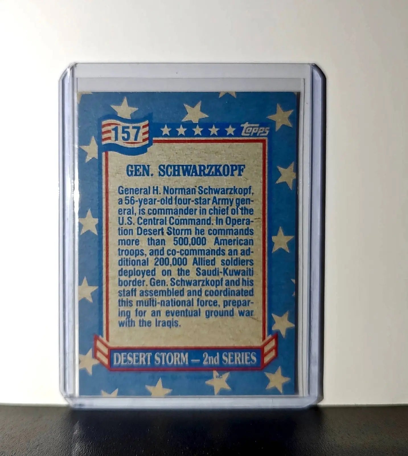 General Schwarzkopf 1991 Topps Desert Storm #157 Card