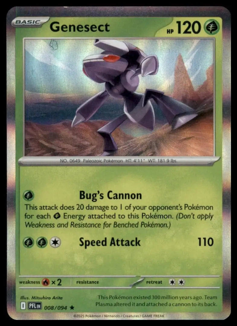 Genesect 008/094 Me02: Phantasmal Flames Holo Pokemon - Pokémon Card Single