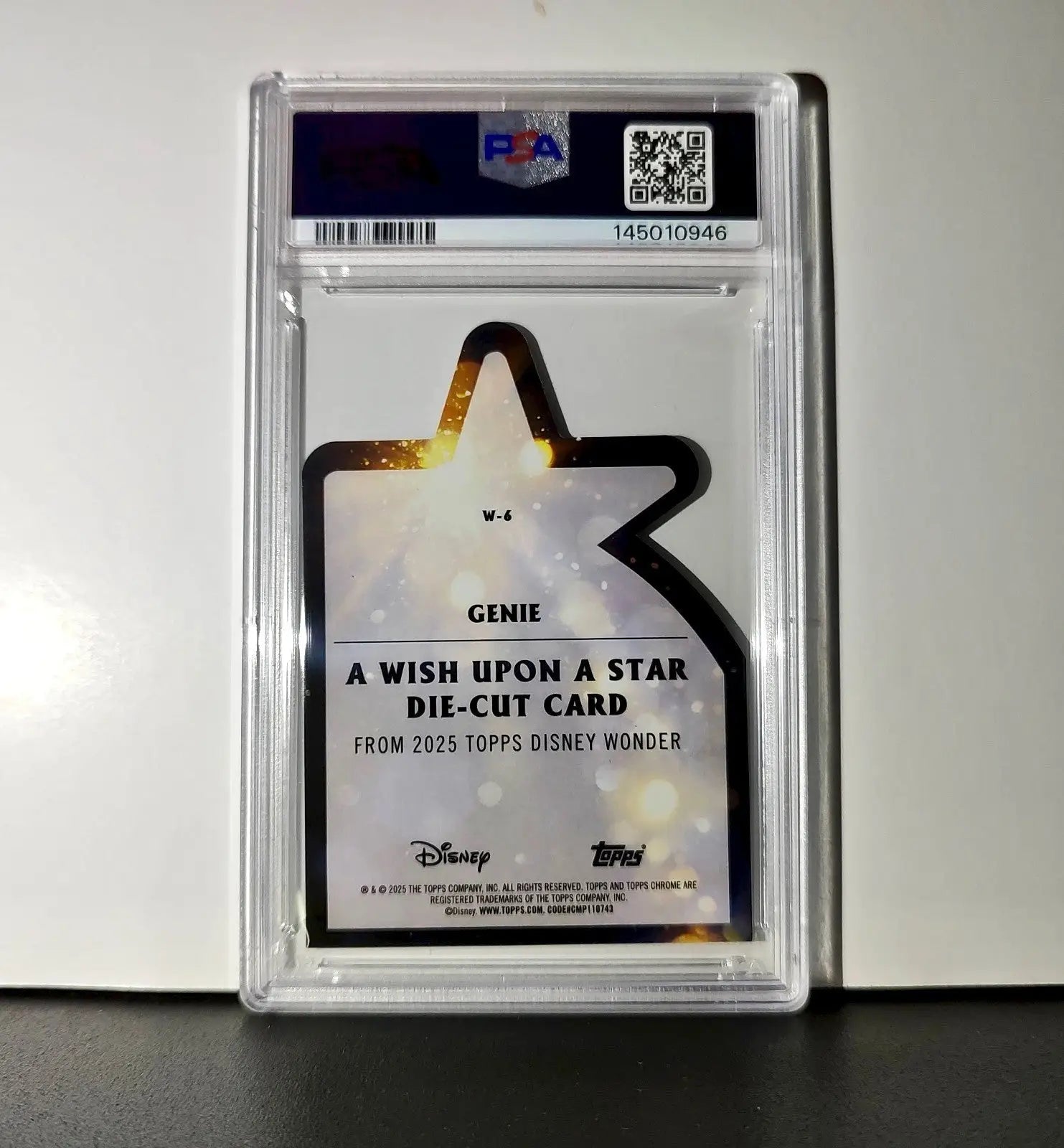 Genie 2025 Topps Chrome Disney #W-6 Wish Upon A Star Die Cut Card Aladdin PSA 9 - Non-Sports Card Single