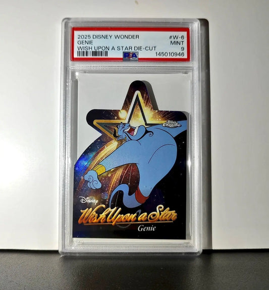 Genie 2025 Topps Chrome Disney #W-6 Wish Upon A Star Die Cut Card Aladdin PSA 9 - Non-Sports Card Single