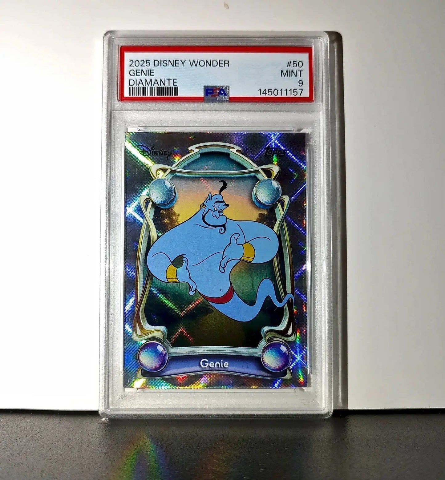 Genie 2025 Topps Disney Wonder #50 Winter Variant Card Aladdin PSA 9 - Non-Sports Card Single