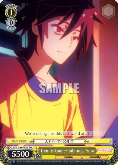 Genius Gamer Siblings Sora - No Game No Life - NGL/S58-TE05 TD - Weiss Schwarz - Other