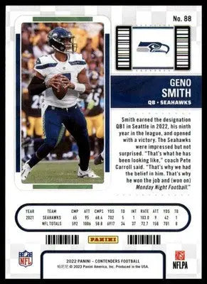 Geno Smith 2022 Panini Contenders #88 Seattle Seahawks - Football Card Single