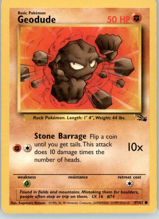 Geodude - Fossil - 47/62 - Unlimited MP Pokemon - Pokémon Card Single