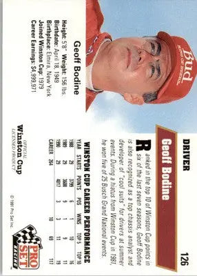 Geoff Bodine - 1991 Pro Set - #126 - Racing - Racing Card Single