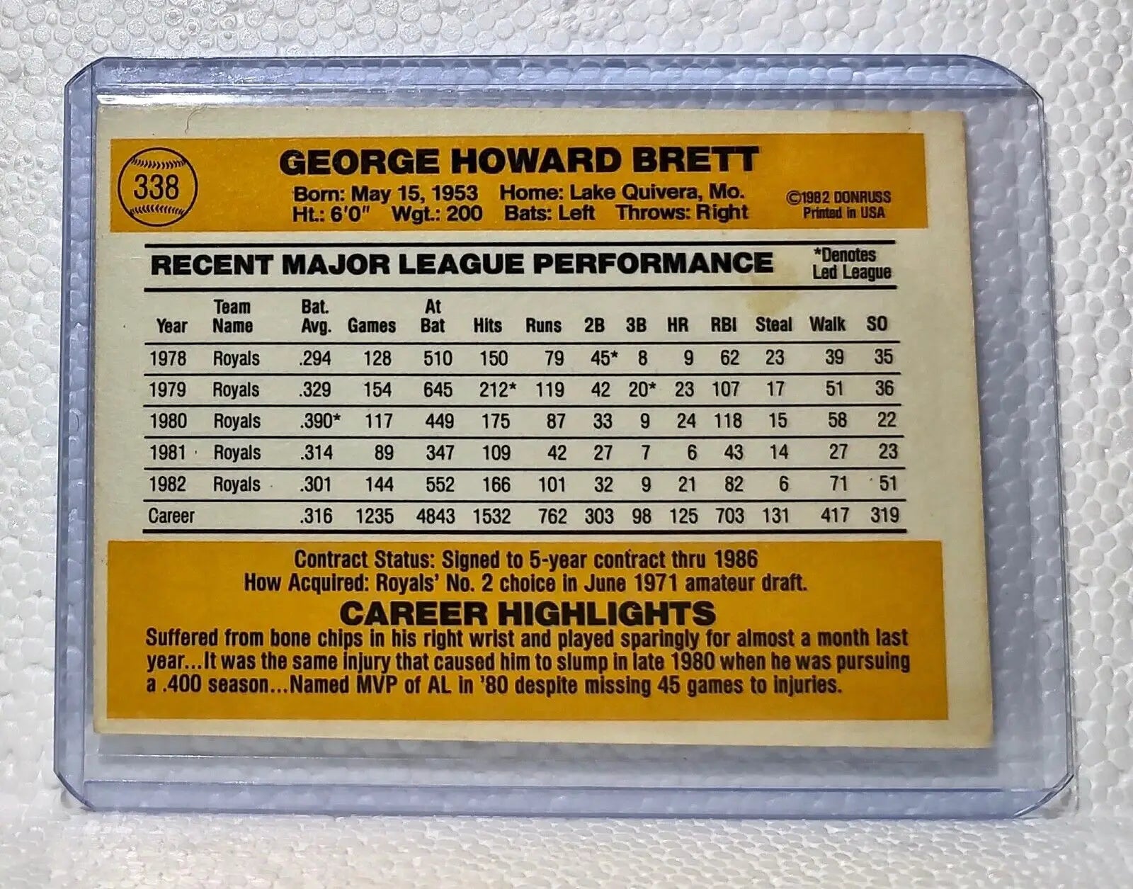 George Brett 1983 Donruss MLB #338 Baseball Card Kansas City Royals - Baseball Card Single