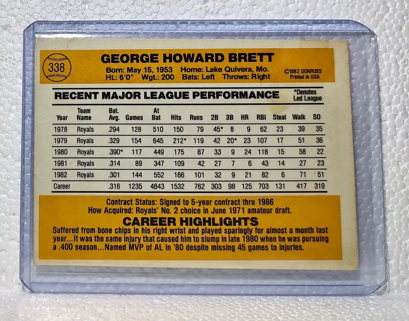 George Brett 1983 Donruss MLB #338 Baseball Card Kansas City Royals - Baseball Card Single