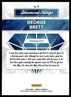 George Brett 2023 Donruss #5 Kansas City Royals - Baseball Card Single