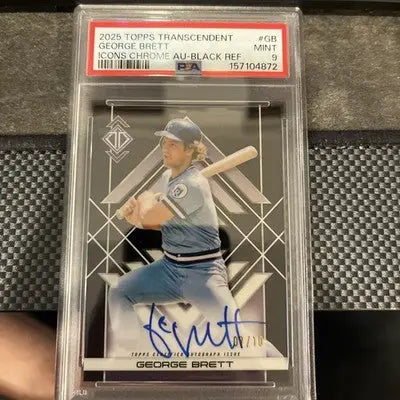GEORGE BRETT 2025 TOPPS TRANSCENDENT ICONS CHROME BLACK AUTO /10 PSA 9 - Baseball Card Single