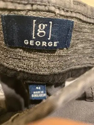 George Cargo Shorts Mens 42 Gray Multi Pocket - Stretch Relaxed Fit Casual - Apparel