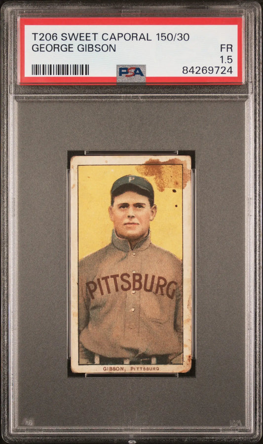 George Gibson 1909-11 T206 Sweet Caporal 150/30 PSA 1.5 Fair - Baseball Card Single