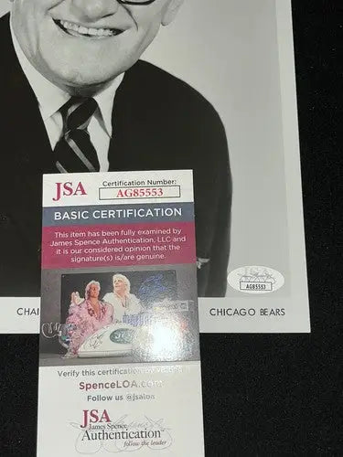 George Halas Signed B&W 8x10 Autograph Photo Chicago Bears HOF JSA Auto - Sports Memorabilia