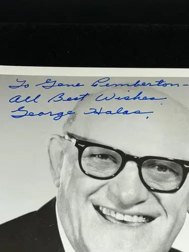 George Halas Signed B&W 8x10 Autograph Photo Chicago Bears HOF JSA Auto - Sports Memorabilia