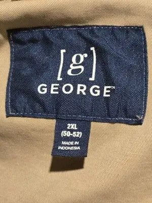 George Jacket Mens 2XL Utility Field Button Front Pocket Khaki Casual - Apparel