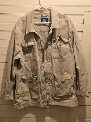 George Jacket Mens 2XL Utility Field Button Front Pocket Khaki Casual - Apparel