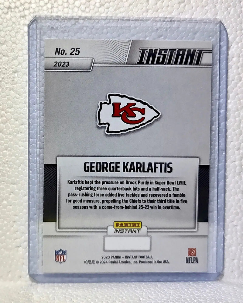 George Karlaftis 2023 Panini NFL Superbowl Champions #25 Card Kansas City Chiefs - Football Card Single