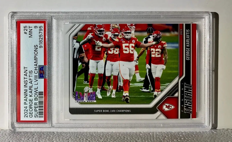 George Karlaftis 2023 Panini NFL Superbowl Champions #25 Card PSA 9 Mint