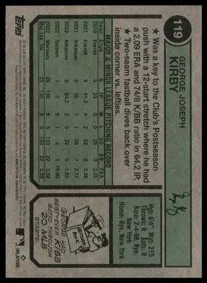 George Kirby 2023 Topps Heritage #119 Seattle Mariners - Baseball Card Single