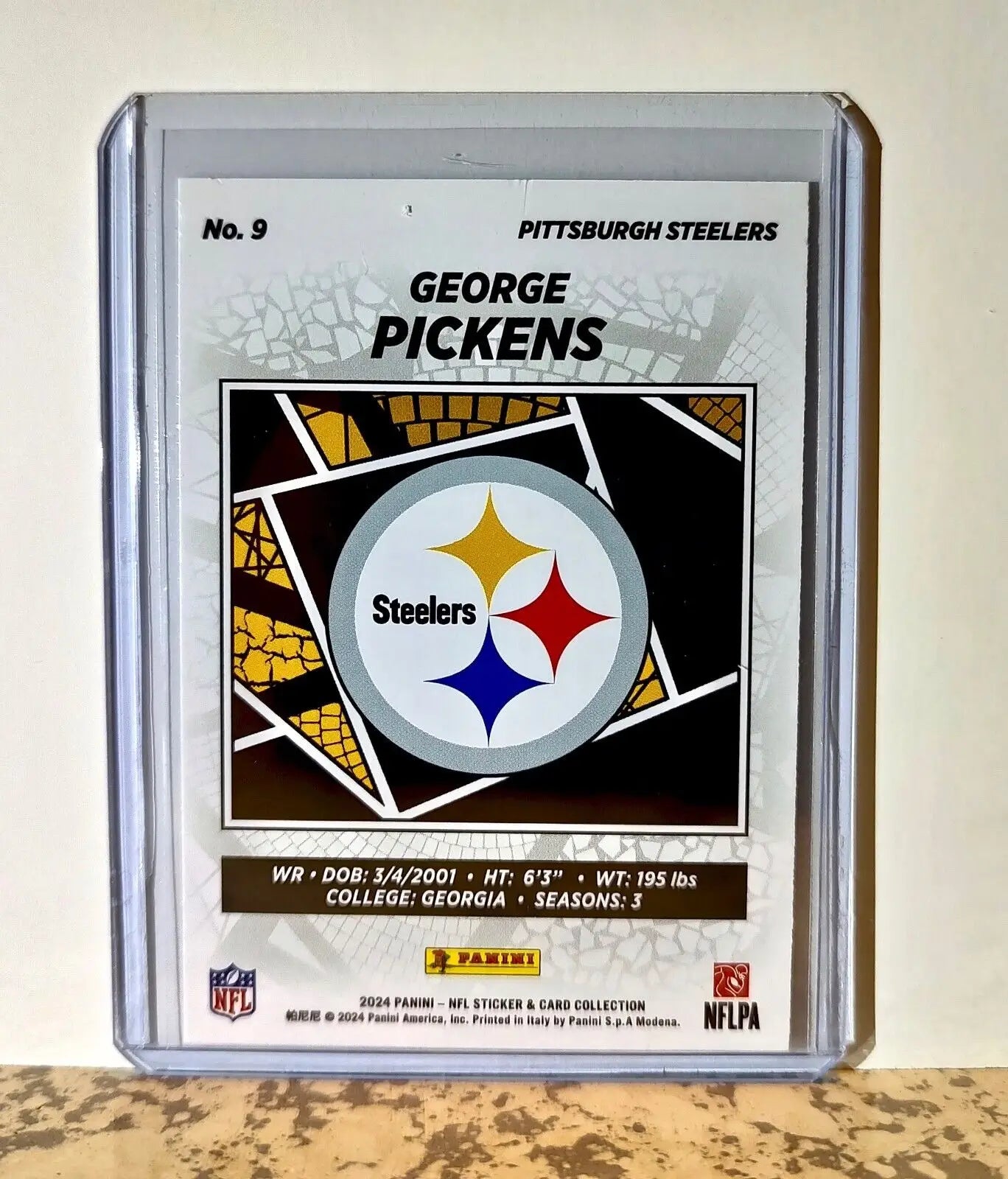 George Pickens 2024 Panini NFL #9 Silver Foil Sticker Card Pittsburgh Steelers - Football Card Single