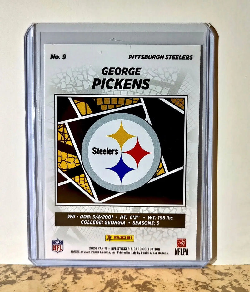 George Pickens 2024 Panini NFL #9 Silver Foil Sticker Card Pittsburgh Steelers - Football Card Single