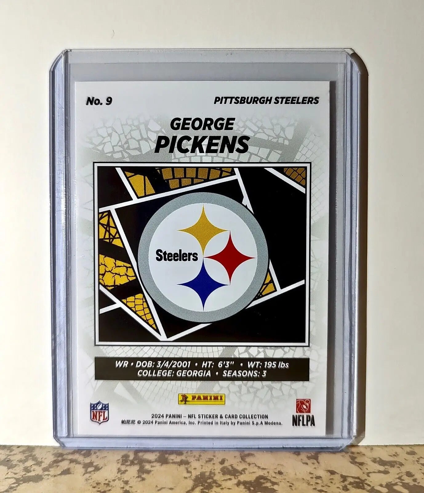 George Pickens 2024 Panini NFL #9 Sticker Card Pittsburgh Steelers - Football Card Single