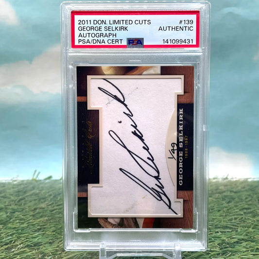 GEORGE SELKIRK AUTO 2011 Donruss LIMITED CUTS #139 RARE /49 NY YANKEES - Baseball Card Single