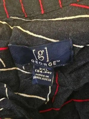 George Shirt Mens 3XL Navy Sailboat Print Short Sleeve Button Up Casual Resort - Apparel