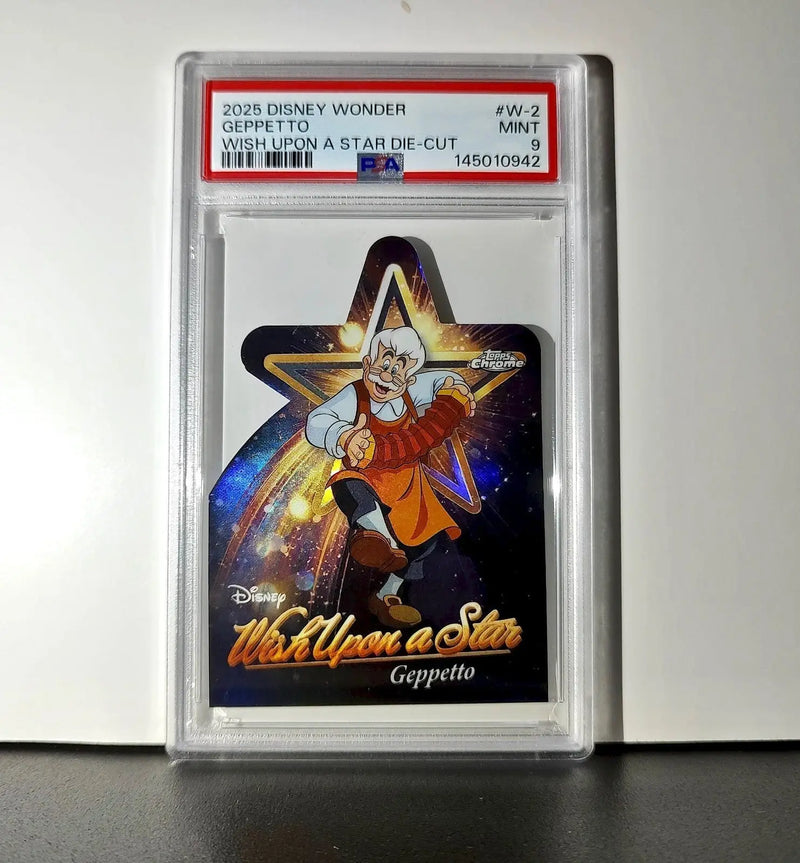 Geppetto 2025 Topps Chrome Disney #W-2 Wish Upon A Star Die Cut Pinocchio PSA 9 - Non-Sports Card Single