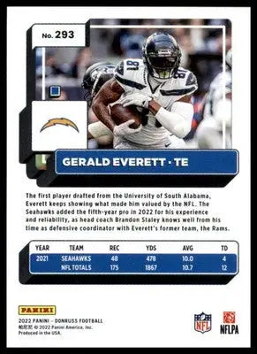 Gerald Everett 2022 Donruss #293 Los Angeles Chargers - Football Card Single