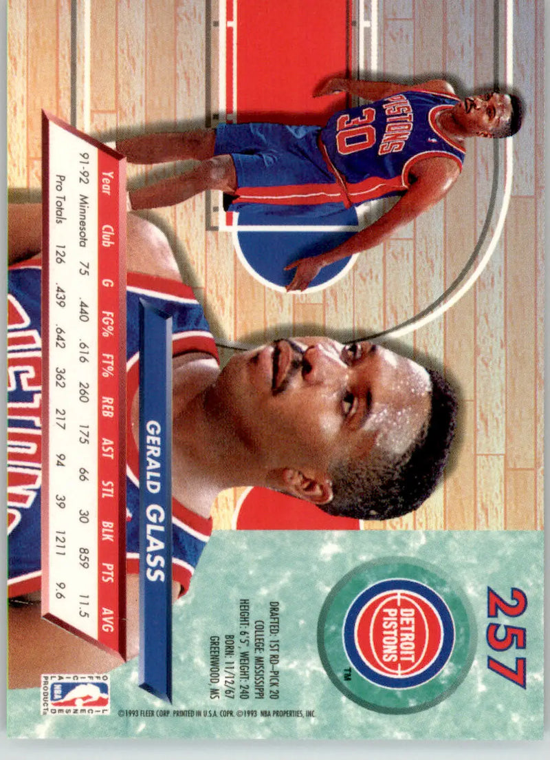 Gerald Glass - 1992-93 Ultra - #257 - Basketball - Basketball Card Single
