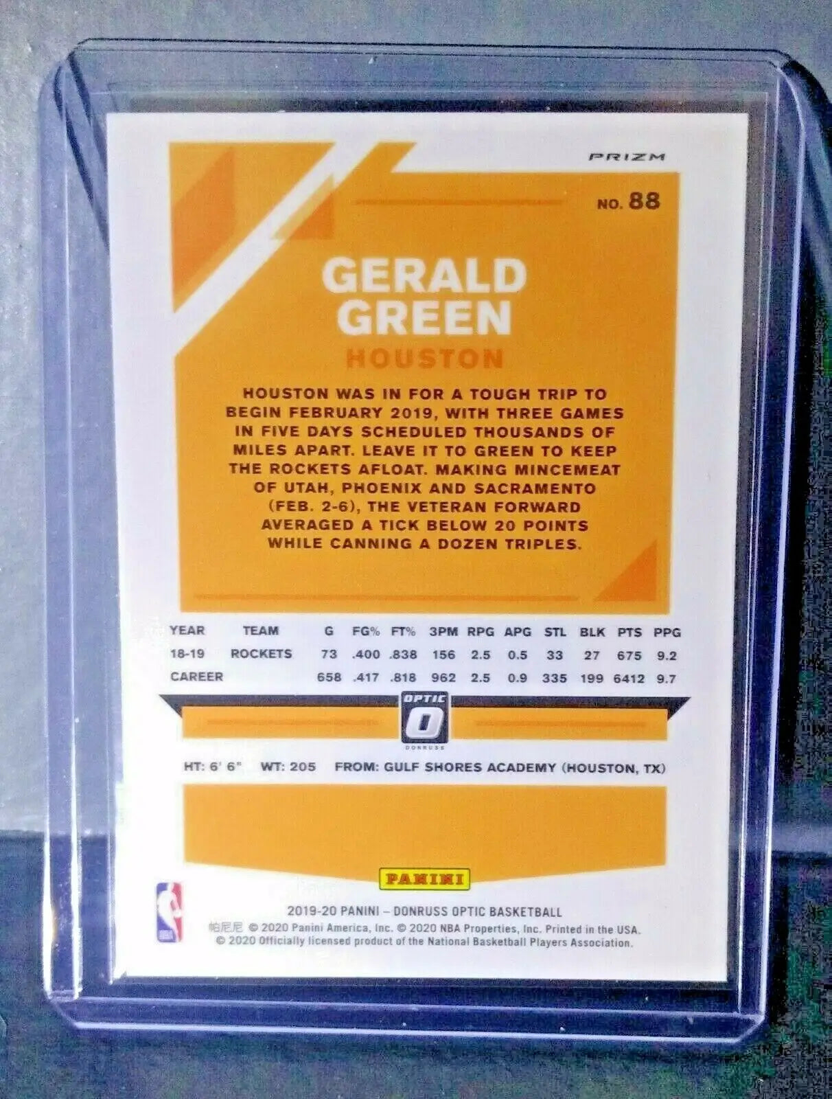 Gerald Green 2019-20 Panini Donruss Optic Prizm #88 Basketball Card