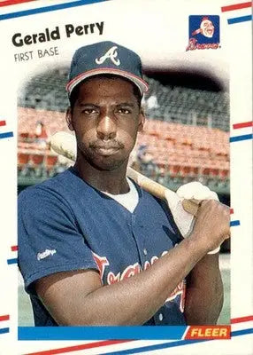 Gerald Perry - 1988 Fleer - #547 - Baseball - Baseball Card Single