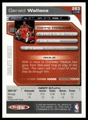 Gerald Wallace 2004-05 Topps Total #263 Charlotte Bobcats - Basketball Card Single