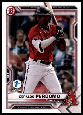 Geraldo Perdomo 2021 Bowman 1st Edition #BFE-109 Arizona Diamondbacks - Baseball Card Single